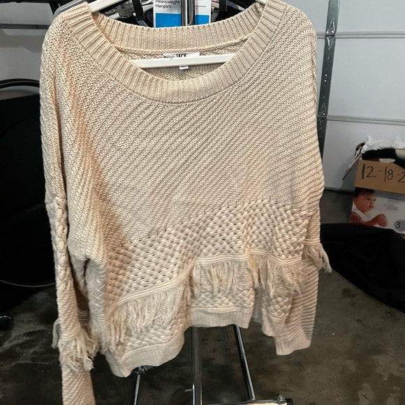 BB Dakota Cream Crew Neck Sweater with Textured Knit - Picture 1 of 2